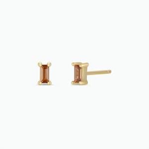 NEW JAXKELLY women's baguette stud earrings in coffee